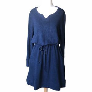 Blue Soft Surroundings Cinch Waist Casual Dress